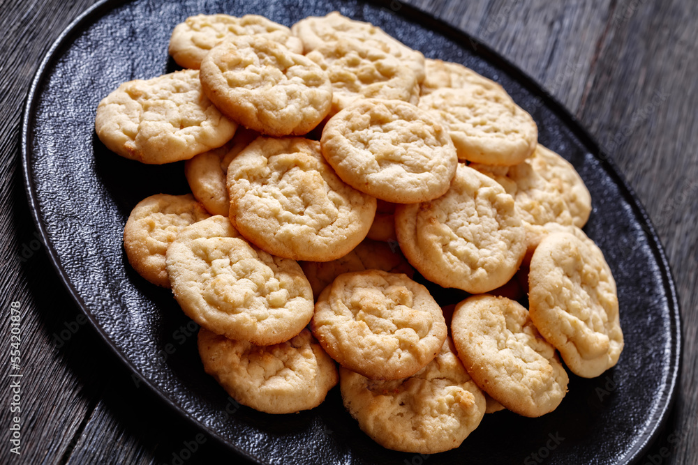 amish sugar cookies on plate, top view amish sugar cookies on plate, top view