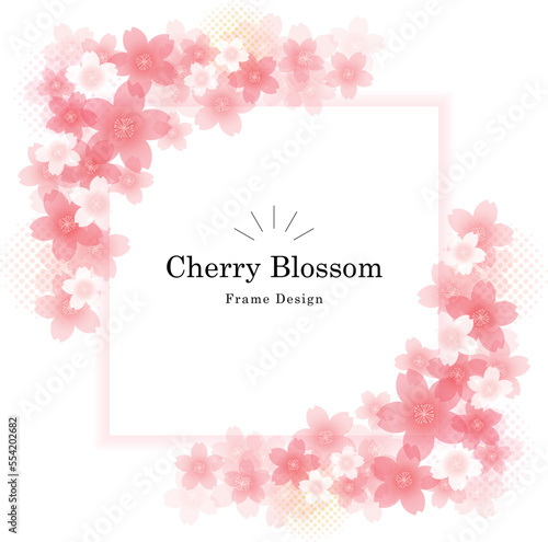 ふんわり華やか桜フレームデザイン、背景