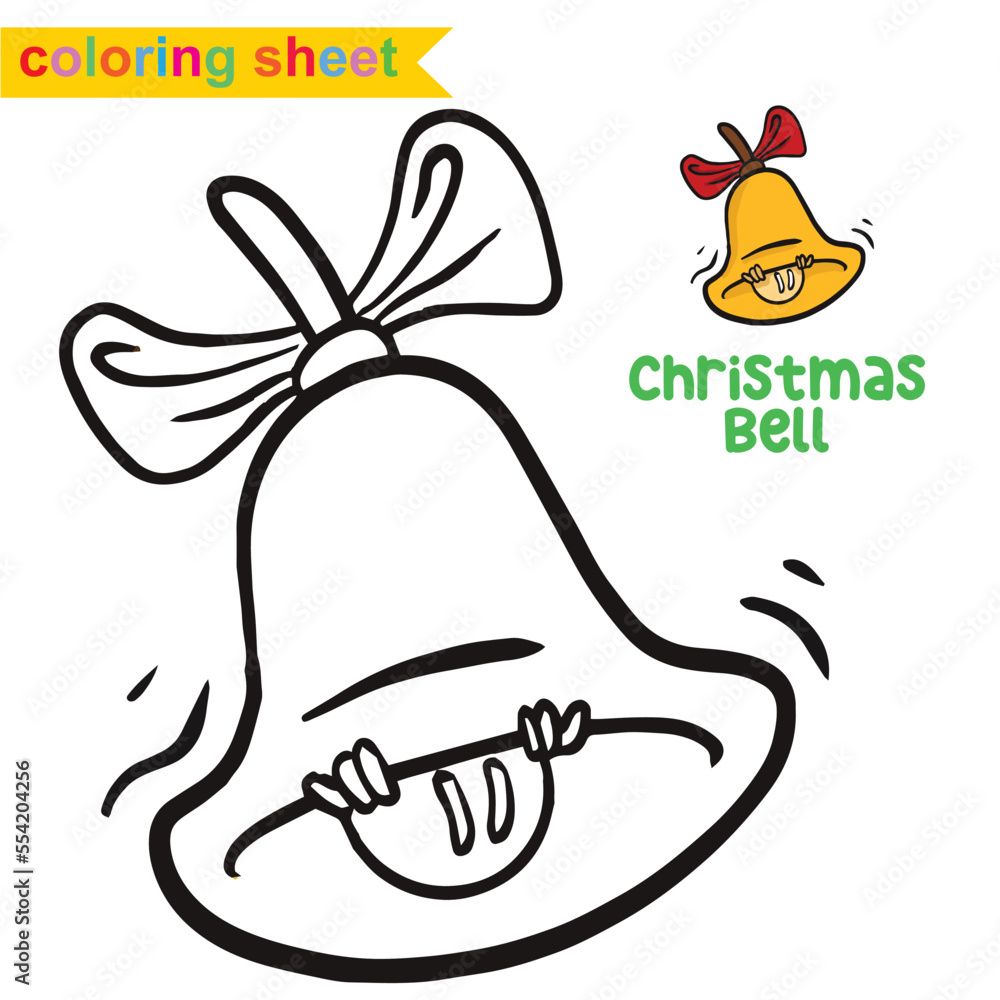 Christmas colouring page. Cute and funny cartoon characters. Coloring