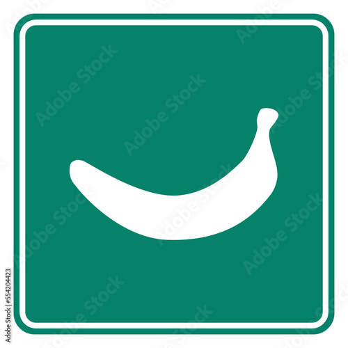 Banane und Schild