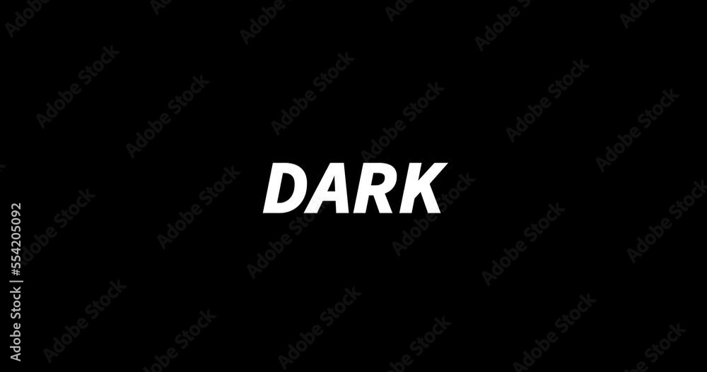 DARK text animation on black background. Modern text animation, written DARK DARK text animation on black background. Modern text animation, written DARK