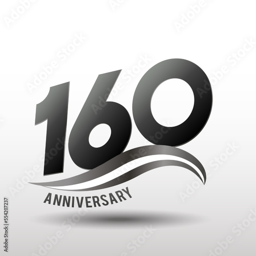 165 Years Anniversary elegant swoosh Line Celebration