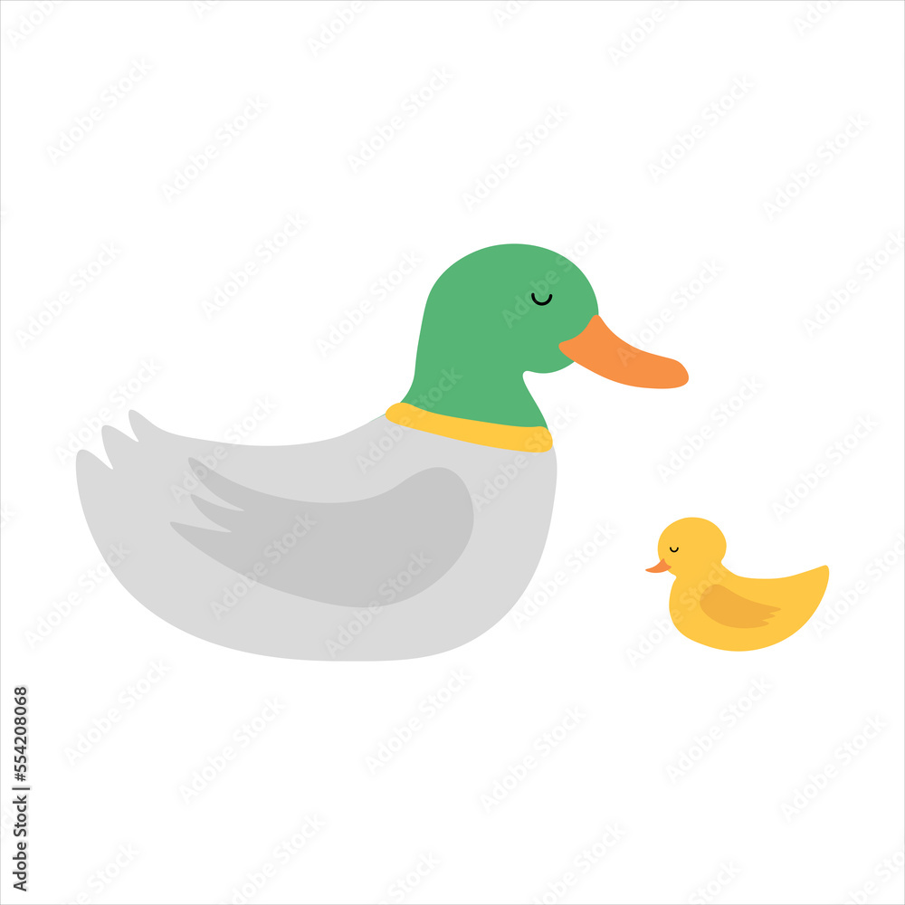 Cute Duck Mother and Child Cute Duck Mother and Child