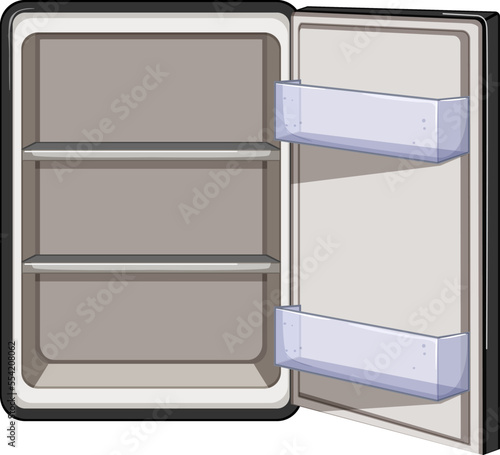 open fridge refrigerator cartoon. open fridge refrigerator sign. isolated symbol vector illustration