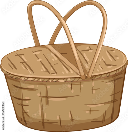 bread picnic basket cartoon. bread picnic basket sign. isolated symbol vector illustration