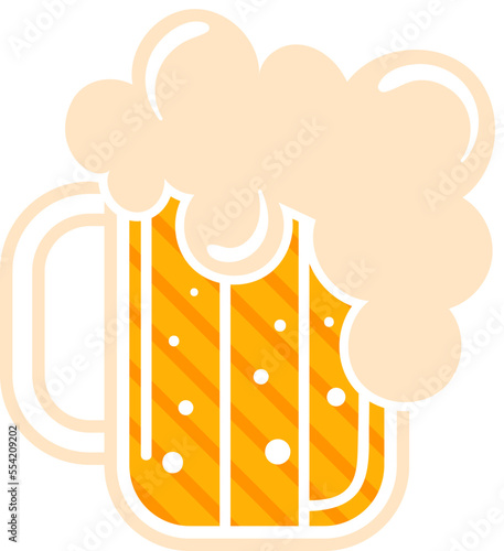 Beer pub emblem, bar alcohol drink, isolated on white, glass label, foam mug, design, in cartoon style vector illustration.