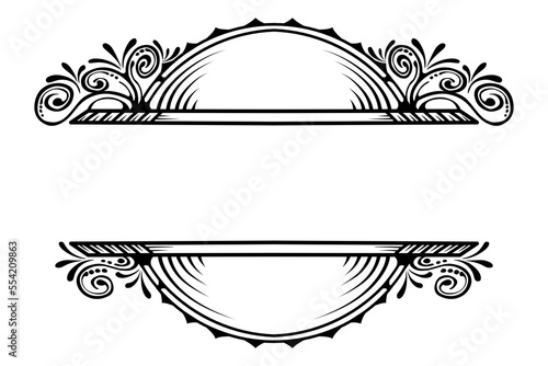 vintage label with ornament	