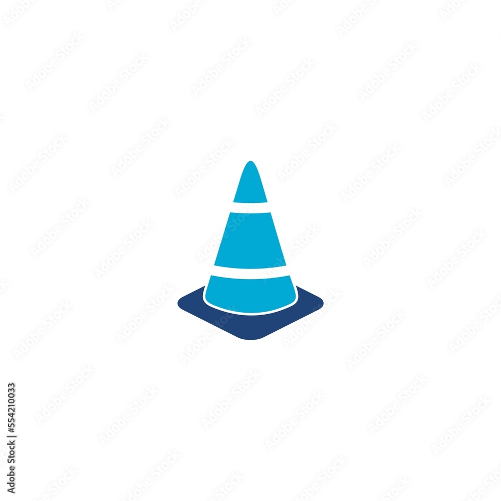 Fototapeta premium Traffic cone vector icon.