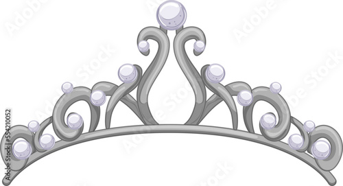queen tiara crown cartoon. queen tiara crown sign. isolated symbol vector illustration