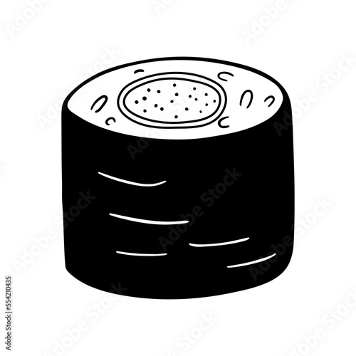 Hand drawn Japanese sushi maki roll