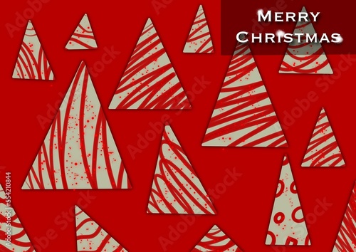 christmas tree seamless pattern with shadow