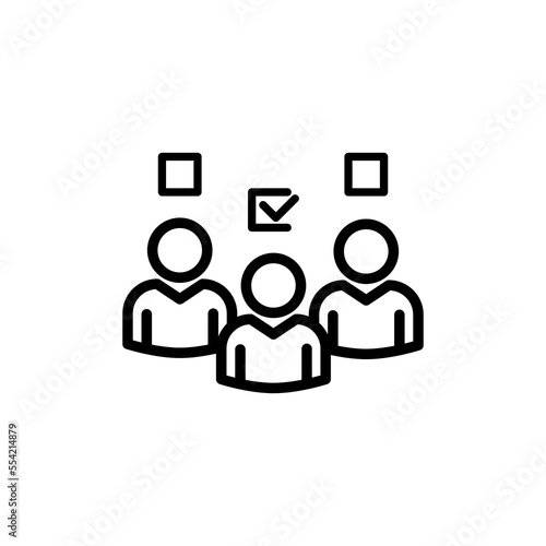 Vacancy line icon. People, elections, leadership, result, competition, voters, race, position, post, service, place. Job concept. Vector black line icon on white background