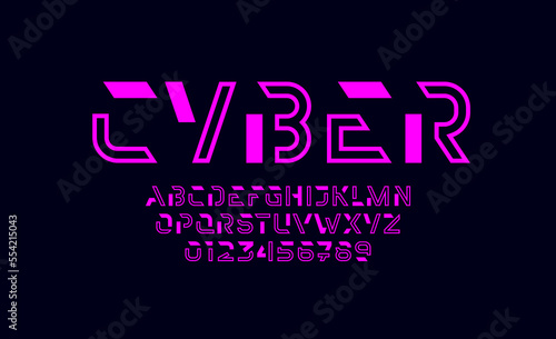 Abstract alphabet font, pink typography for your designs logo or brand name, vector illustration 10EPS