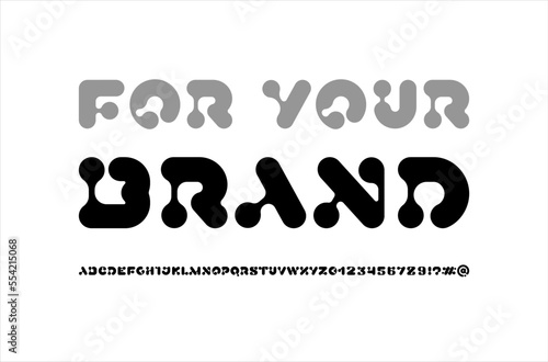 Modern font, trendy futuristic alphabet