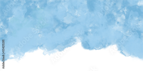 hand painted watercolor blue background vector