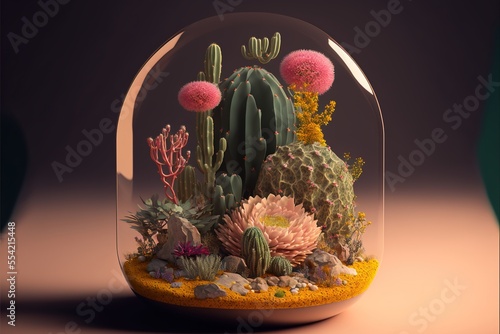 Digital illustration about succulents.
