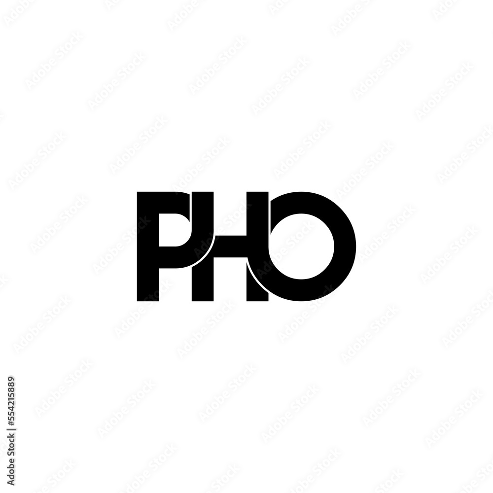 pho lettering initial monogram logo design pho lettering initial monogram logo design