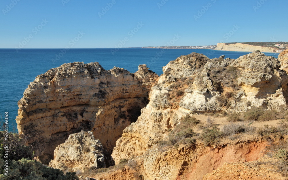Rocky coastline near Ponte da Piedade, Lagos, Algarve - Portugal