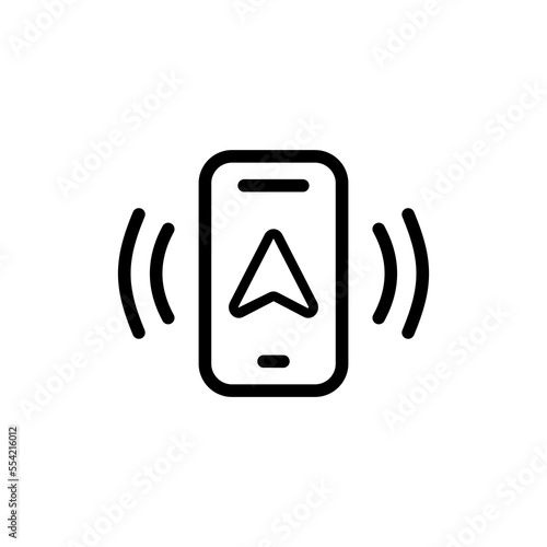 Smartphone line icon. Phone, navigator, gadget, chat, community, security, access, closed, unavailable. The concept of gadgets. Vector black line icon on white background