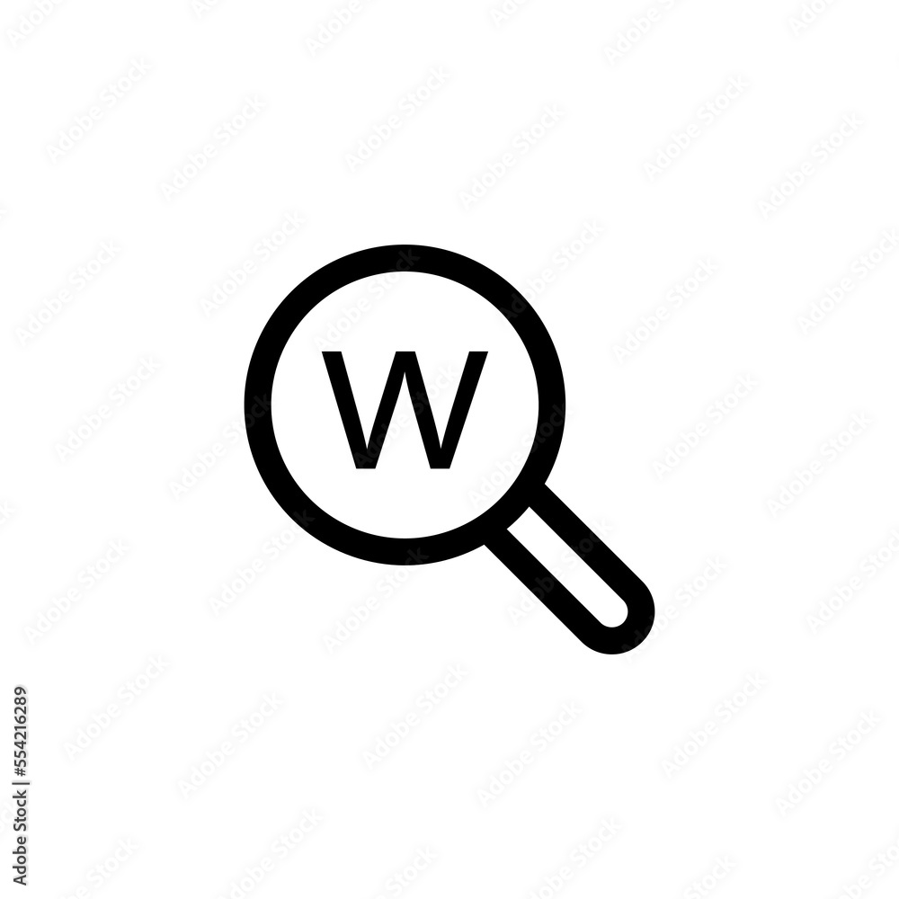Search line icon. Magnifying glass, letters, words, search, mindfulness, plan, solution, idea, learning, internet, information search. Information concept Vector black line icon on white background Search line icon. Magnifying glass, letters, words, search, mindfulness, plan, solution, idea, learning, internet, information search. Information concept Vector black line icon on white background