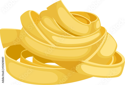 tagliatelle pasta cartoon. italian sauce, raw cooked nest, macaroni food tagliatelle pasta vector illustration