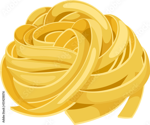 fettuccine pasta cartoon. food italian, creamy plate, dinner gourmet meal fettuccine pasta vector illustration