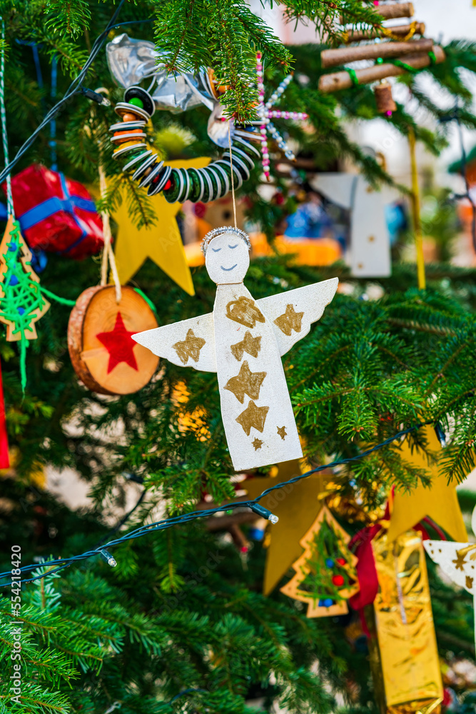 Angel decoration on a Christmas tree