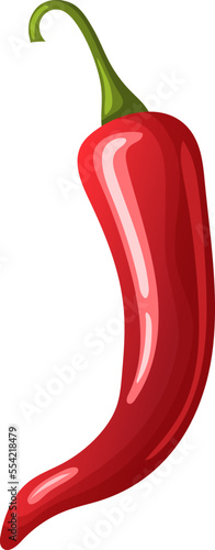 chili pepper cartoon vector hot food, spicy cayenne, mexican paprica, red vegetable color illustration