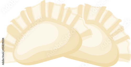 dumpling cartoon. gyoza fried, rice ravioli asian food dumpling chinese vector illustration