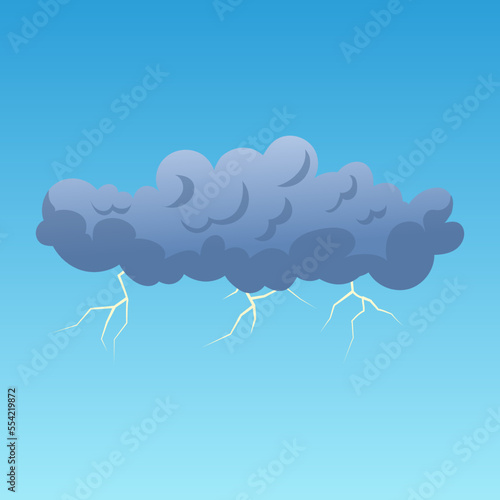 storm cloud cartoon vector dark cloud, dramatic weather, stormy rain, black thunderstorm flat cartoon color illustration