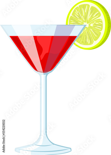 cosmopolitan cocktail cartoon. drink martini, cosmo red vodka, cranberry bar glass cosmopolitan cocktail vector illustration