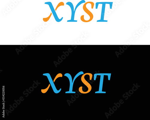 typography monogram logo xyst with special characters vector photo