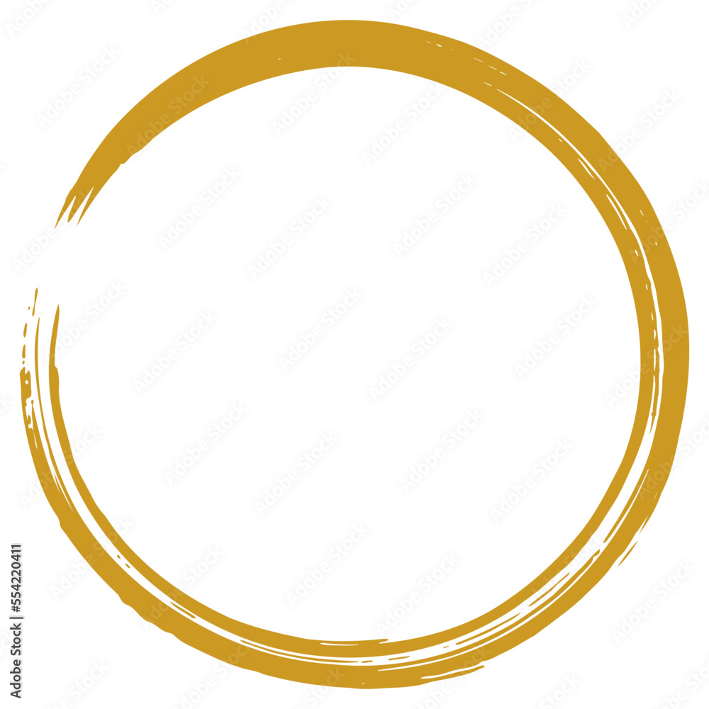 Zen Enso Gold Art Brush Circle Logo Design Vector
