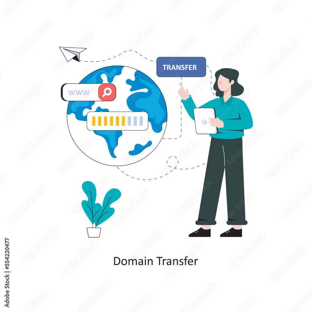 Domain Transfer Flat Style Design Vector illustration. Stock illustration Domain Transfer Flat Style Design Vector illustration. Stock illustration