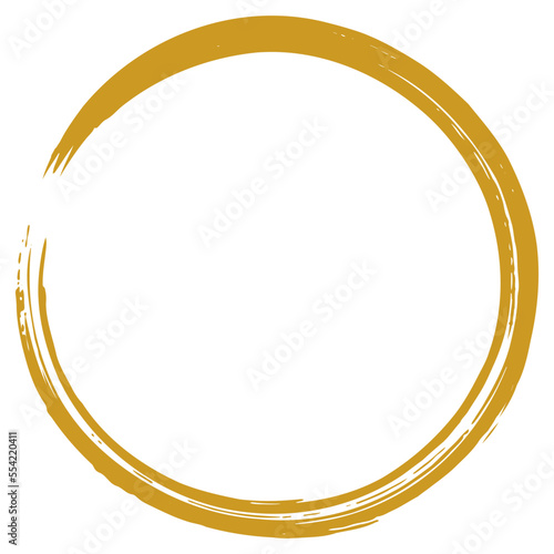 Zen Enso Gold Art Brush Circle Logo Design Vector