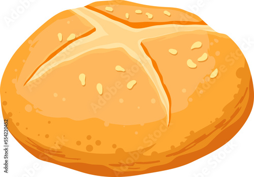 bun bread cartoon vector. loaf food, bakery baget, pastry grain, cereal cake bun bread vector illustration