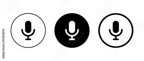 Mic, microphone icon vector isolated on circle background