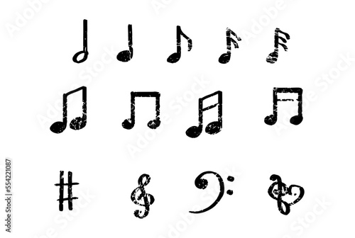 Set of music note doodle