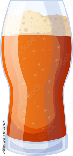 craft beer glass cartoon. lager bar brewery, pub cold pint ale, alcohol draft craft beer glass vector illustration