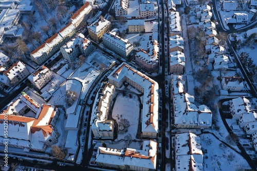 City Winter Snow Aerial Bavaria © flucas