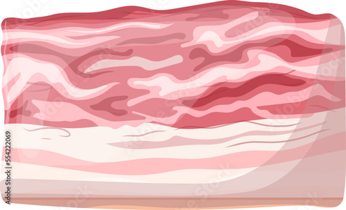 pork meat cartoon. beef steak, bacon raw, red ham pork meat vector illustration