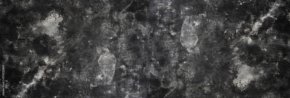 Black wall texture rough background dark and white concrete floor or old grunge with black