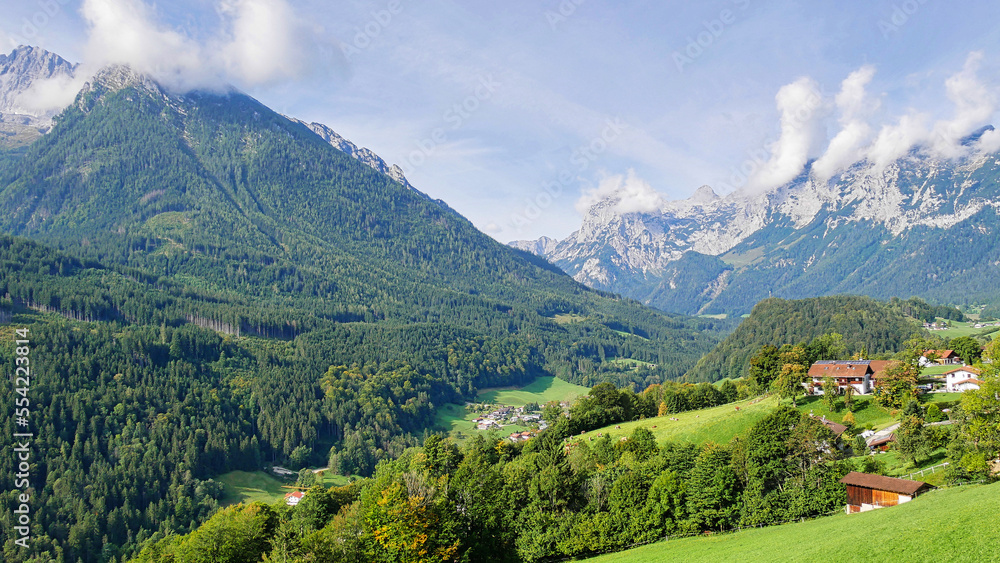 Blick auf Ramsau und die Berchtesgadener Bergwelt