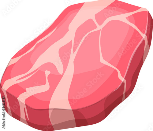 pork meat cartoon. raw food, fresh beef, steak fillte, butcher dinner pork meat vector illustration