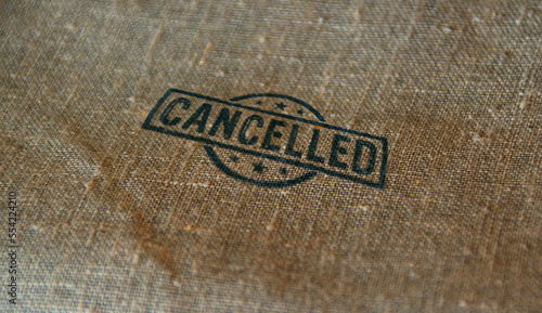 Cancelled and annulment stamp and stamping photo