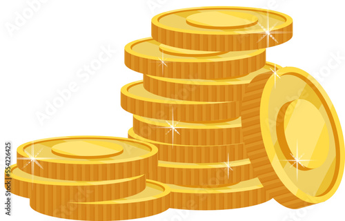 coin gold cartoon. money cash, currency finance, golden bank, treasure business, shiny wealth, casino coin gold vector illustration