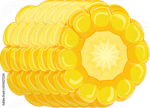 corn cut cartoon. food grain, fresh harvest, healthy ingredient, vegetable cob, maize agriculture leaf corn cut vector illustration