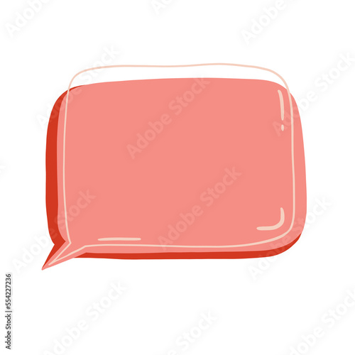 Pink speech bubble illustration. Cartoon style.