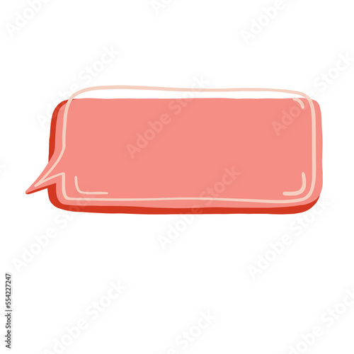 illustration of a pink speech bubble. Cartoon style.