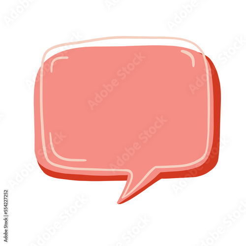 Pink speech bubble illustration. Cartoon style.